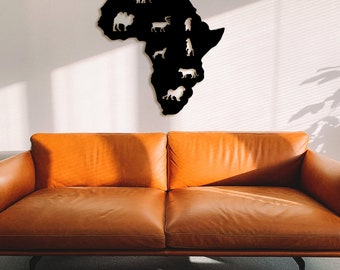 3D Africa Wood Wall Art: Animal Silhouette Decor