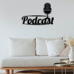 3D Podcast Wall Art: Studio Decor, Microphone Sign