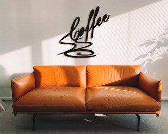 Insegna del caffè: decorazione murale in legno tagliato al laser, decorazione per bar