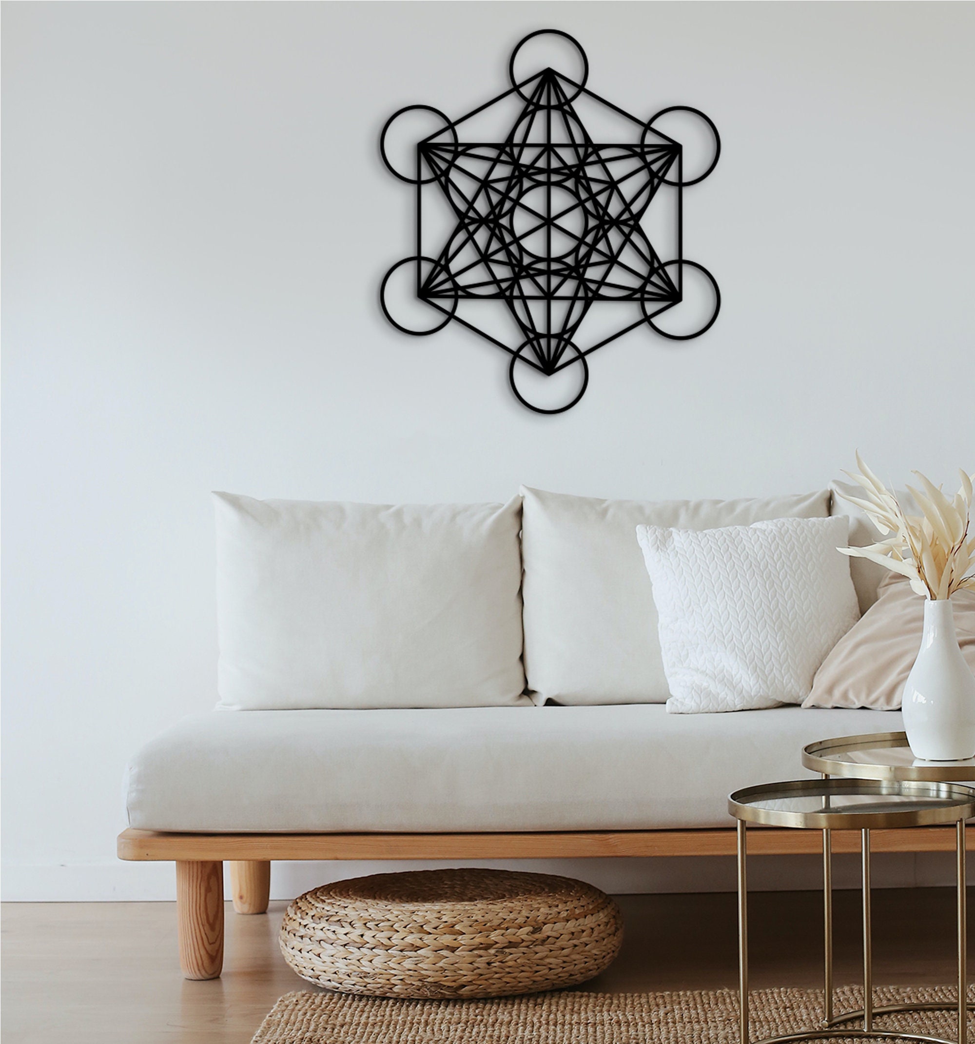 Metatron's Cube Wall Art, Metatron's Cube Wall Decor Mandala, 64