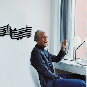 Wood Music Staff Wall Art: Modern Music Room Decor