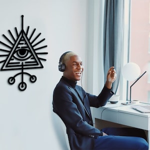 Evil Eye Wall Decor: Laser Cut Wood, Protection Art