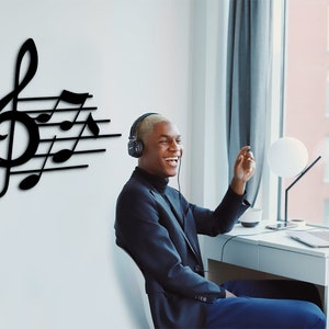 Sol Key Music Notes Wood Wall Art: Music Studio Decor