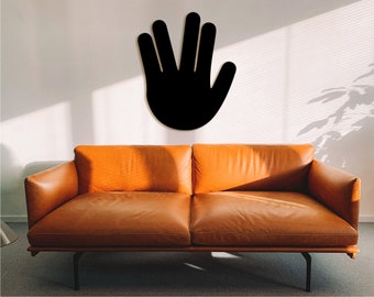 Escultura de mano del saludo vulcano: decoración de madera de Star Trek
