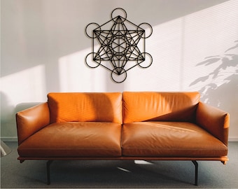 Arte mural del Cubo de Metatrón: Decoración de mandala de geometría sagrada