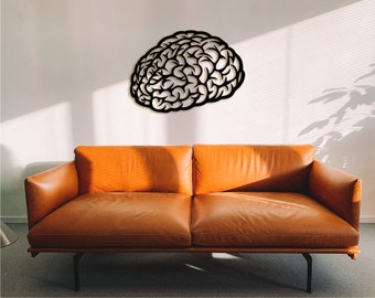 Decoración de pared de madera con cerebro anatómico: regalo de neurología