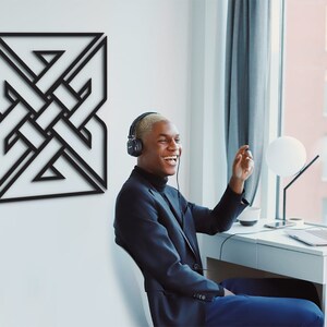 Celtic Knot Wood Wall Art: Scandinavian Decor, Laser Cut