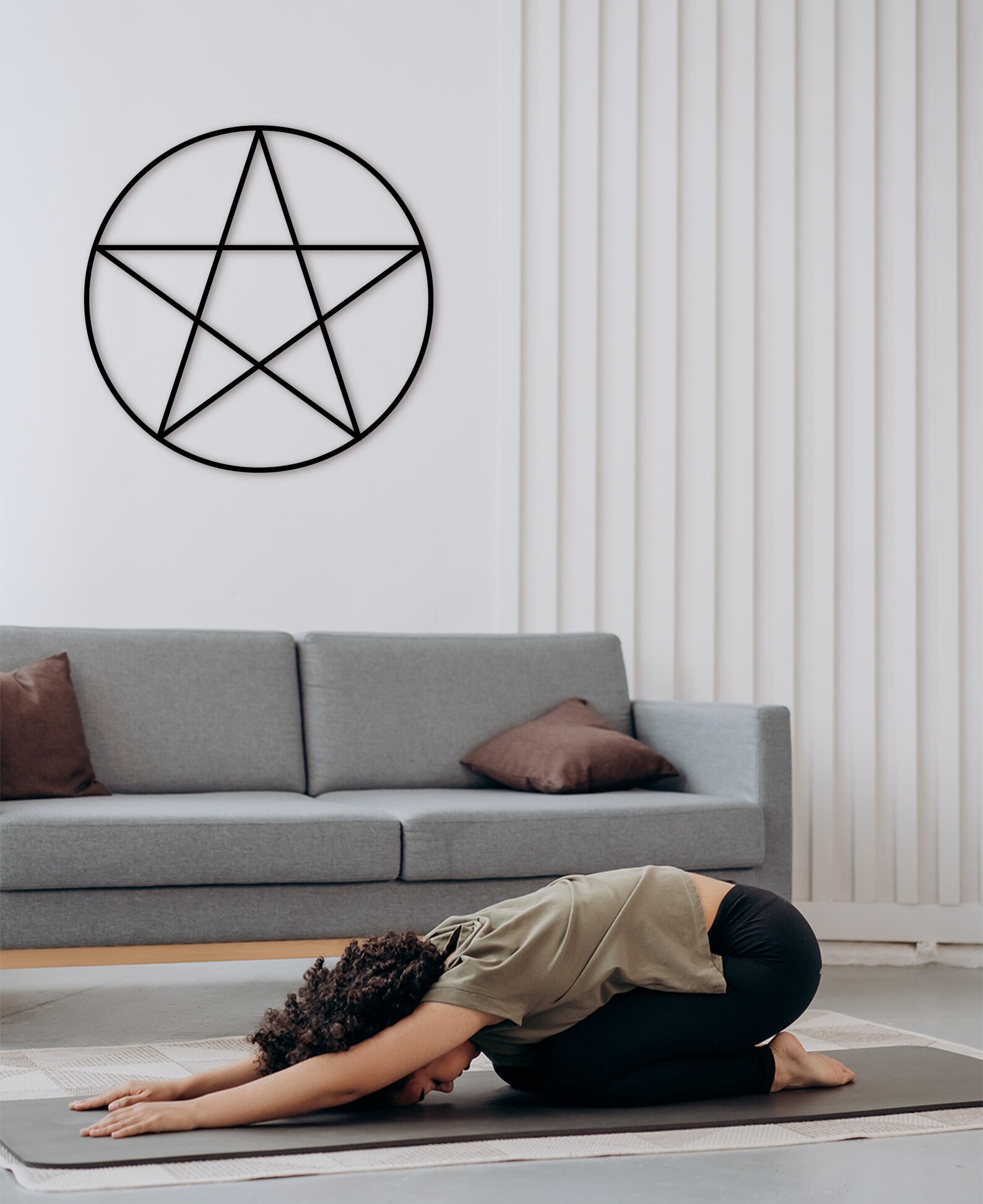 Pentagram Wall Wood Art Pentagram Wall Hanging Pentagram Etsy