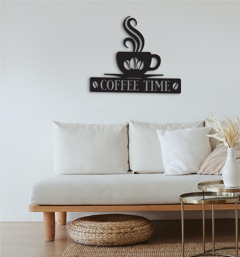 Coffee Time Wood Sign: Laser Cut Coffee Bar Decor - Etsy