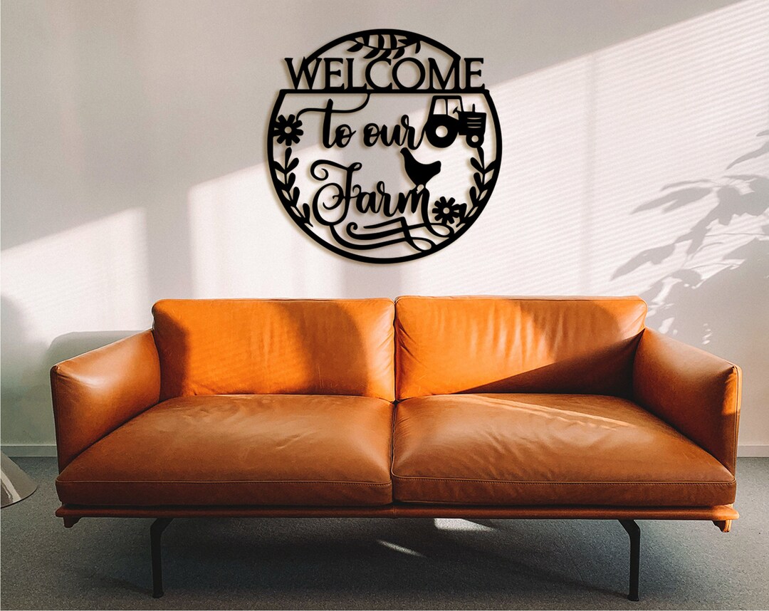 Personalized Farmhouse Sign: Welcome to Our Farm, MDF Wall Decor - Etsy