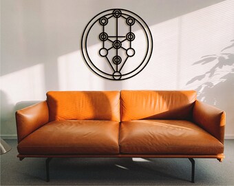Kabbalah Tree of Life Wood Wall Art: Sacred Geometry Decor