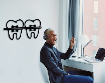 Laser Cut Tooth Decor: Dental Office Wood Wall Art