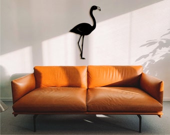 Decorazione murale geometrica con fenicotteri: decorazione con ombre 3D