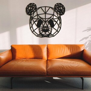 Geometric Panda Head: Wood Wall Art, Baby Room Decor