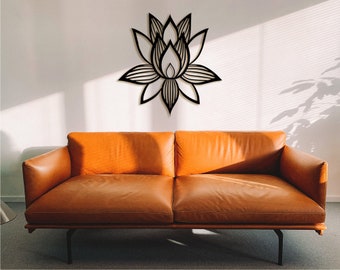 Lotus Flower Wooden Mandala: Boho Wall Art Decor