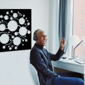 Circuit Board Wood Wall Art: Minimalist Electronic Decor