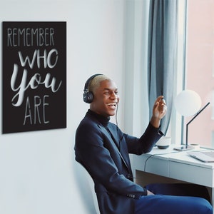 Remember Who You Are Wood Wall Decor: Motivational Office Art