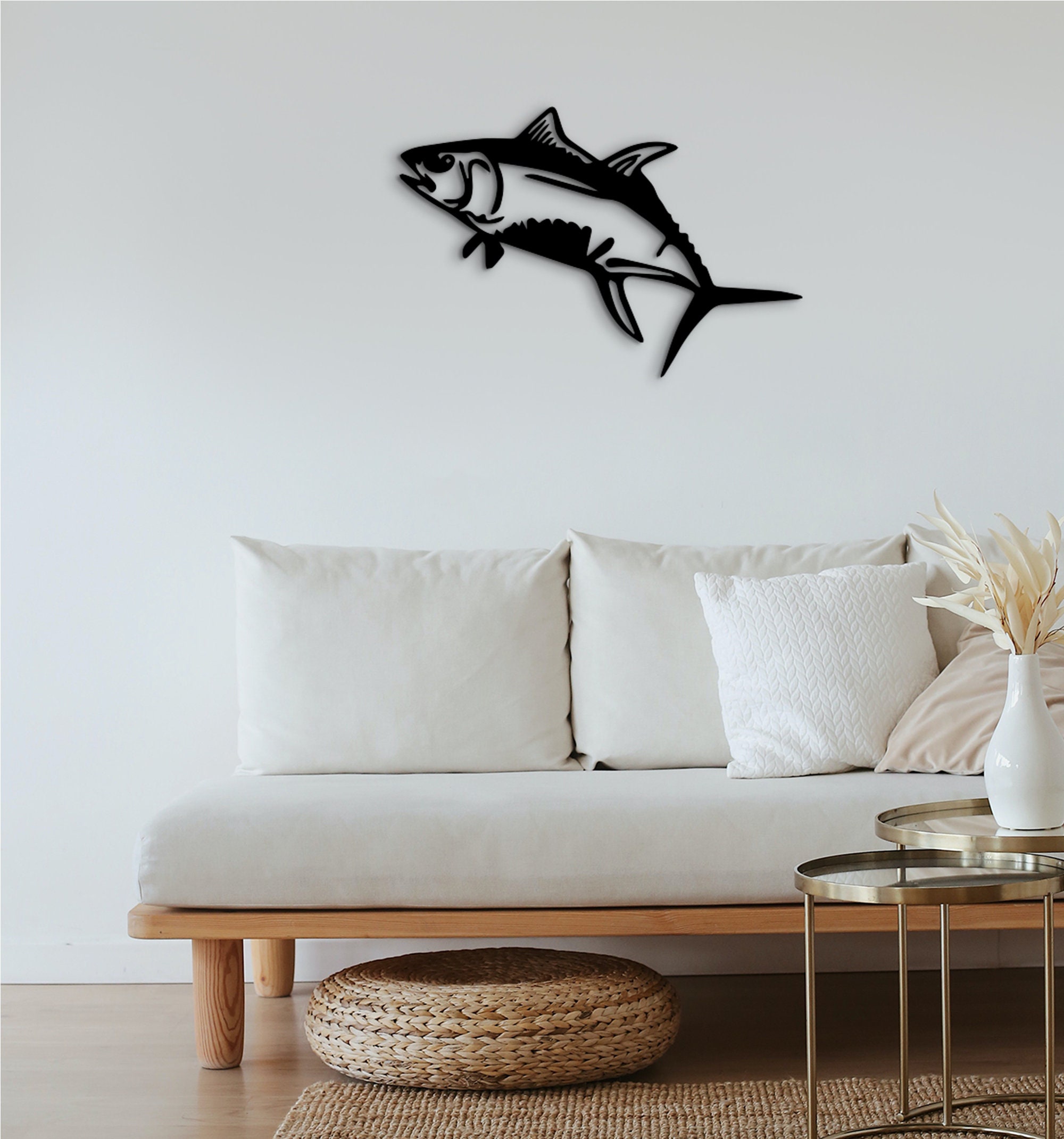 Pesce Rustico Con Canna Da Pesca - Decorazioni Murali - Foto 4