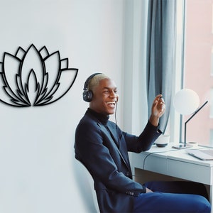 Lotus Flower Wood Wall Decor: Mandala Art Sign