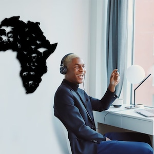Africa Wall Art, Wood Wall Decor Art, Desk Decor, Home Decorations, Elegant Office Art, Africa Wall Decor, Africa Map Wall Art, Africa Gifts