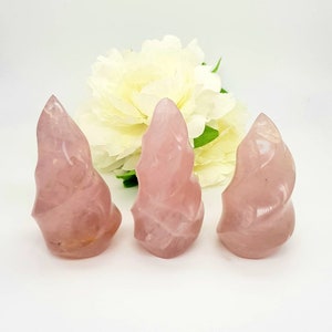 Rose Quartz Flames | Genuine Rose Quartz | Crystal Flames