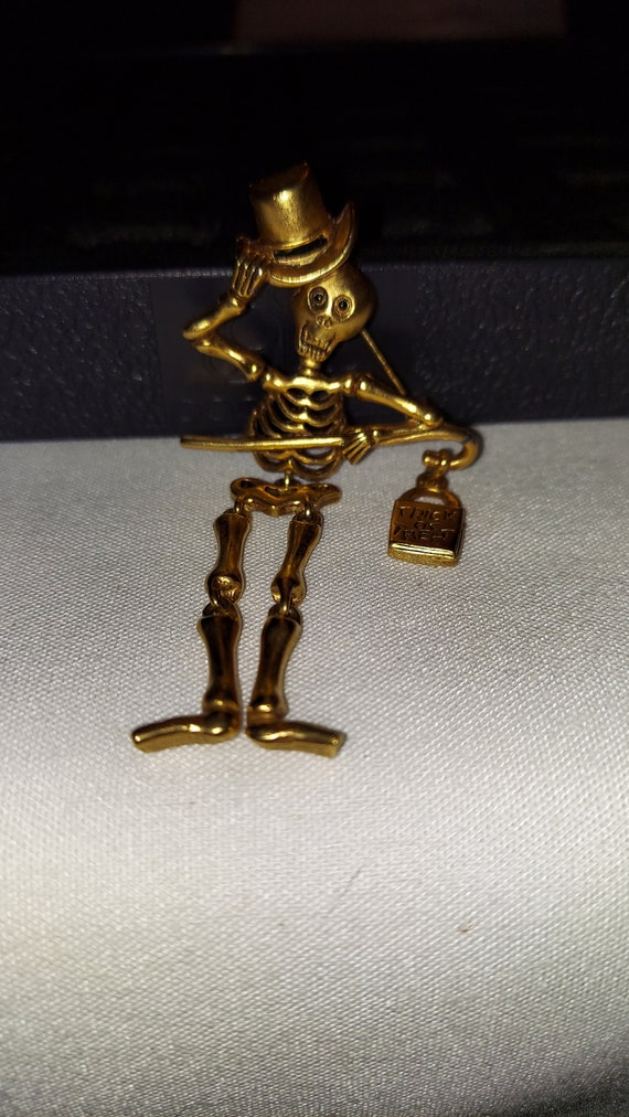 Danecraft signed Skeleton Pin Brooch Jewelry Brus… - image 2