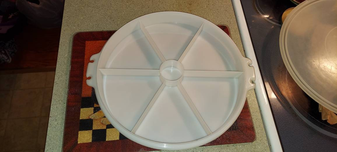 Vintage Round Divided Tupperware Snack Relish Tray Veggie Tray Etsy UK