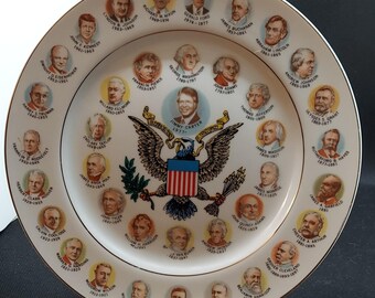 200 Years Of US Presidents Souvenir Plate Jimmy Carter Edition From 1981 Vintage of the United States George Washington John F Kennedy