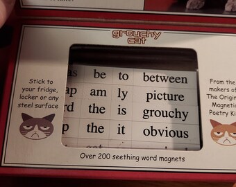 Brand New Grouchy Cat Magnetic Poetry Game Kit Toy #greatgift for #CrazyCatLady #cats #ValentinesDay #Easter