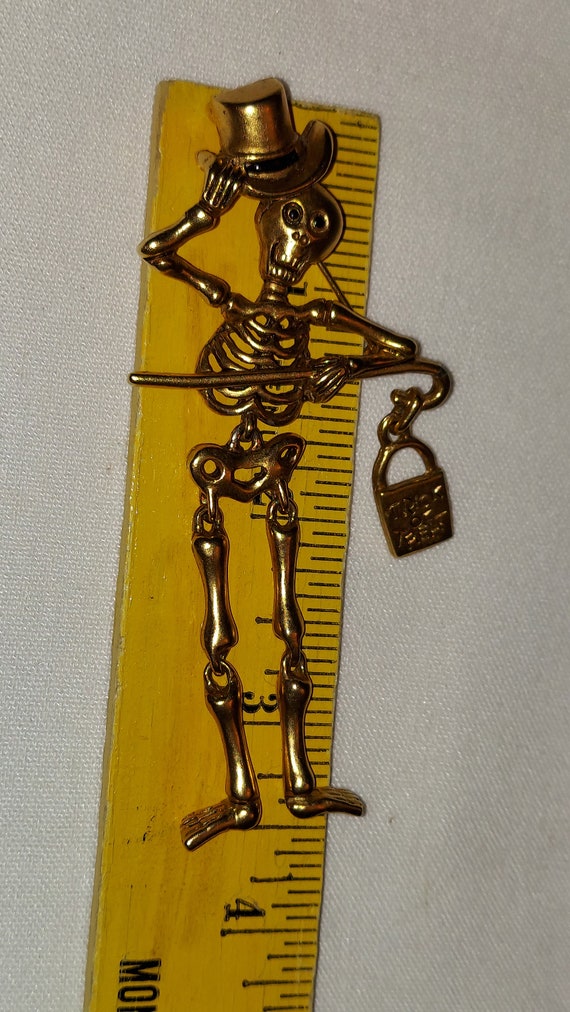 Danecraft signed Skeleton Pin Brooch Jewelry Brus… - image 6