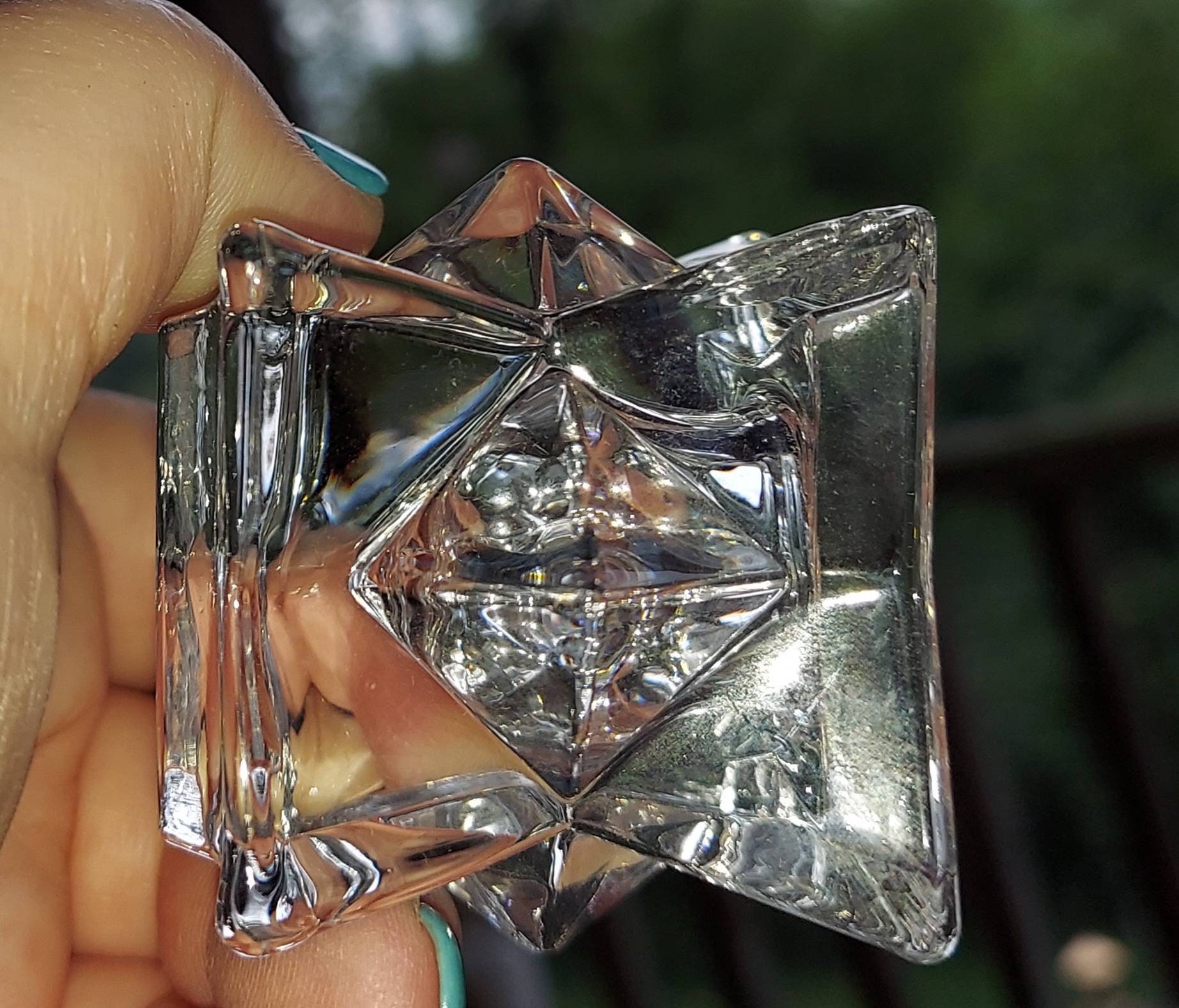 2 Vintage lead crystal star shaped candle holder made in the Etsy