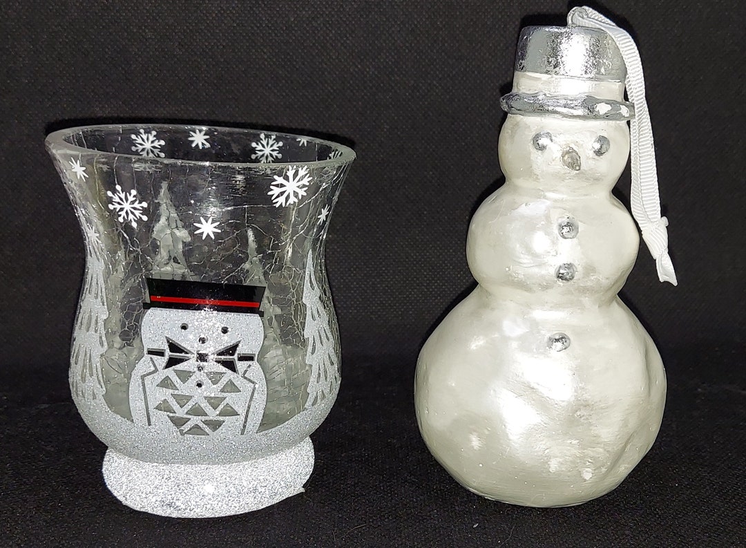 Yankee Candle Jackson Frost Crackle Glass Votive Candle Holder Etsy