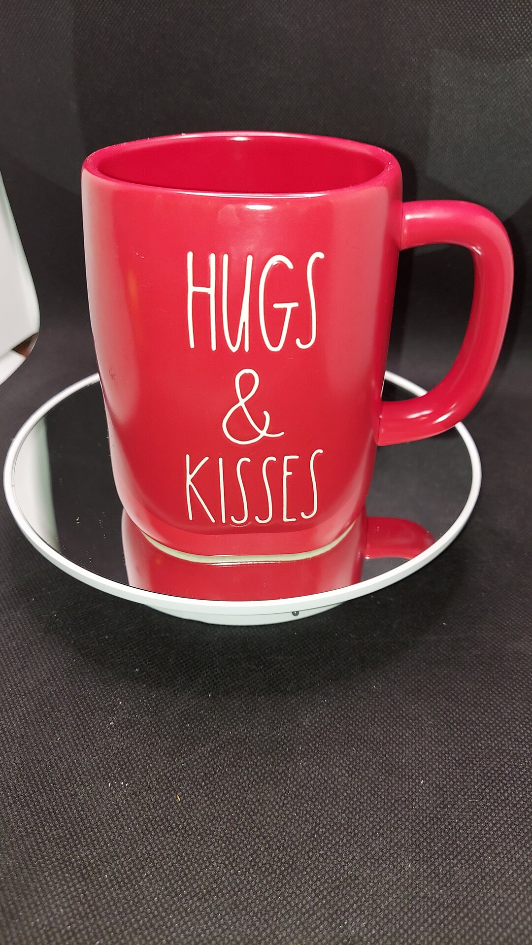 RARE RED Rae Dunn Hugs & Kisses Coffee Tea Mug Cup VERY Hard to Find ...