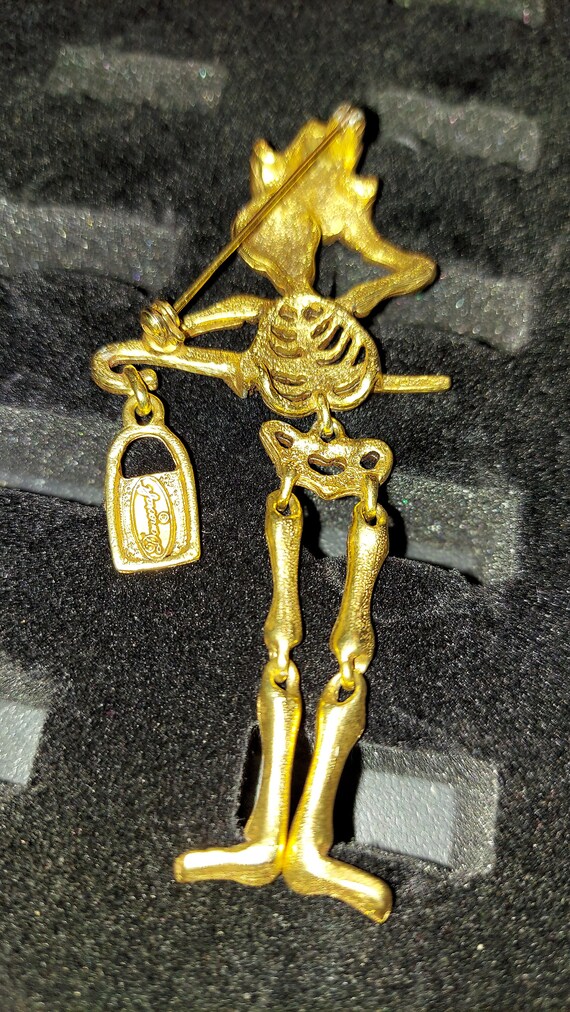 Danecraft signed Skeleton Pin Brooch Jewelry Brus… - image 4