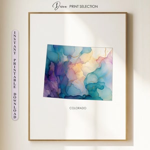 Karte von Colorado Colorado Karte drucken Colorado Wandkunst US-Bundesstaat Karte Geschenk für Papa Karte Illustration druckbare Kunst Home Office Dekor