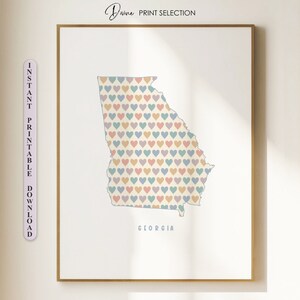 Georgia Karte Silhouette Georgia Karte drucken Boho Wandkunst druckbare GA Karte moderne Wandkunst Geschenk für sie druckbare Kunstwerk Haus-Bürodekor