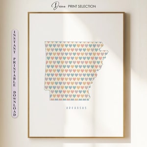 Arkansas Map Print Arkansas Map Silhouette druckbare AR-Karte Moderne Wandkunst Geschenk für Paare druckbare Kunst Home-Office-Dekor Boho-Wandkunst