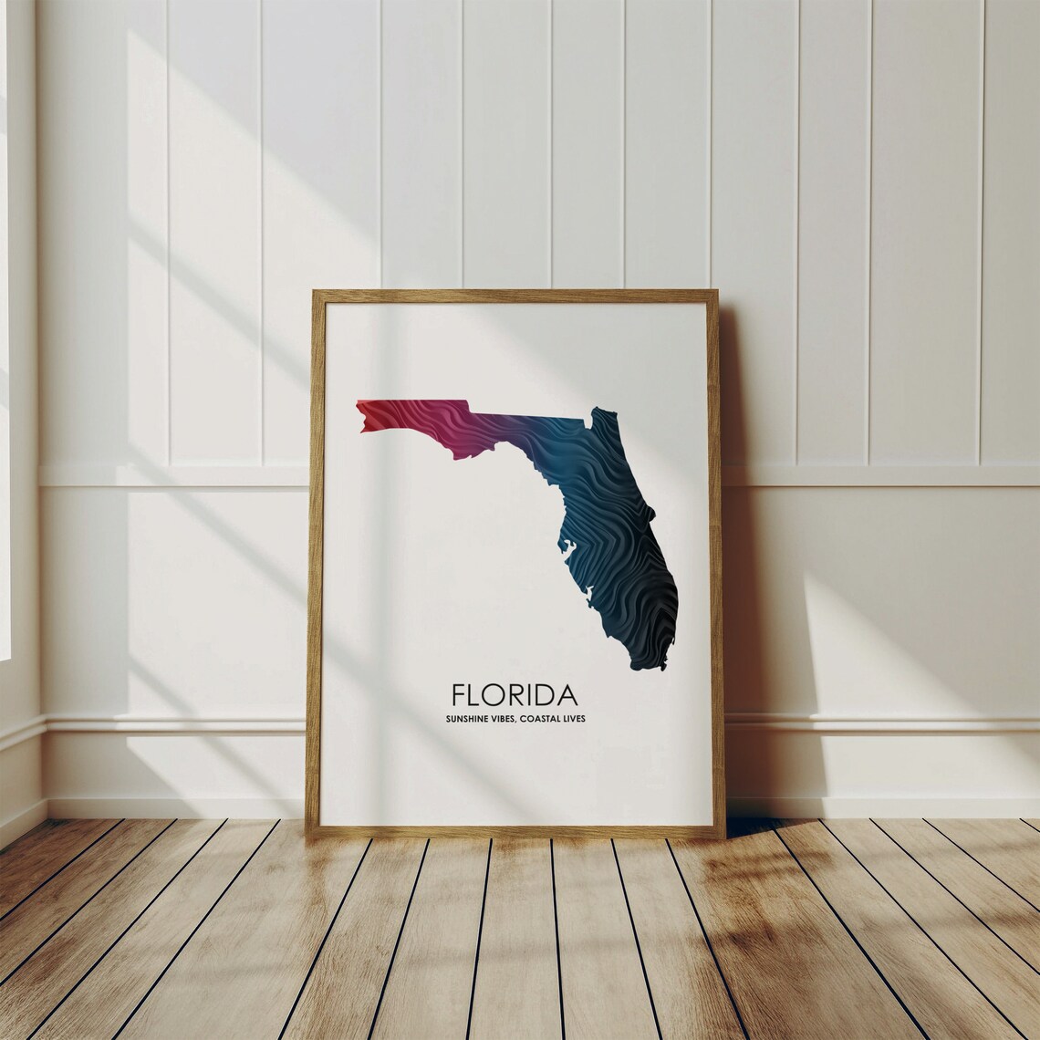 Florida Map Print Florida Silhouette Map Printable Florida Mid-century ...