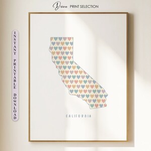 Kalifornien Karte drucken Kalifornien Karte Silhouette druckbare CA Karte moderne Wandkunst Geschenk für ihre druckbare Kunst Home Office Dekor Boho Wandkunst