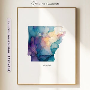 Arkansas kaart afdrukken Arkansas Wall Art Amerikaanse staat kaart cadeau voor moeder kaart illustratie afdrukbare kunst kaart van Arkansas Home Office Decor kaart Poster