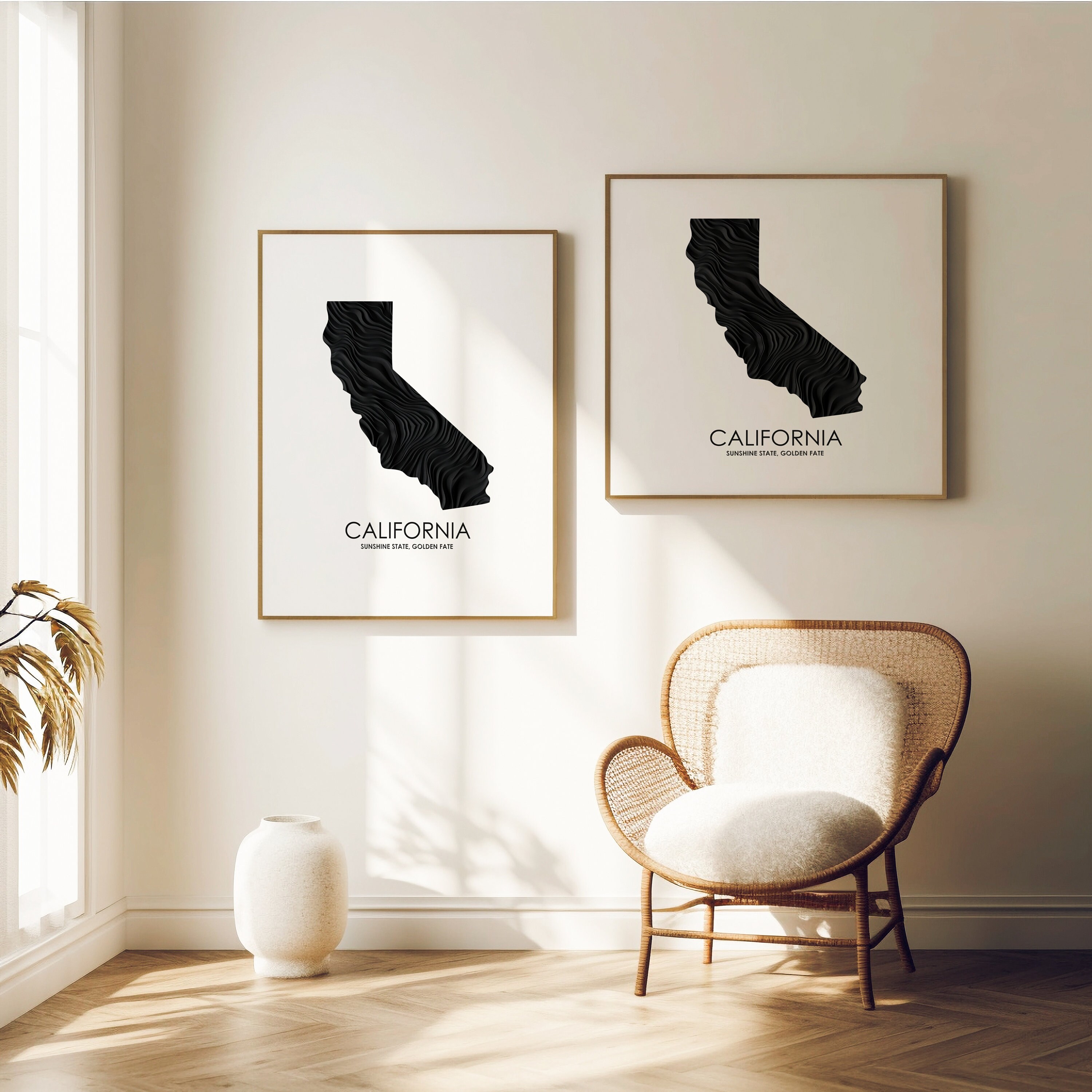 California Map Print Printable CA Map USA State Map California Wall Art