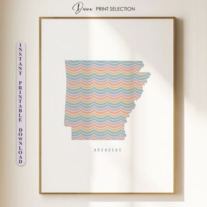 Arkansas Map Print Arkansas Map Silhouette druckbare AR-Karte Moderne Wandkunst Geschenk für Paare druckbare Kunst Home-Office-Dekor Boho-Wandkunst