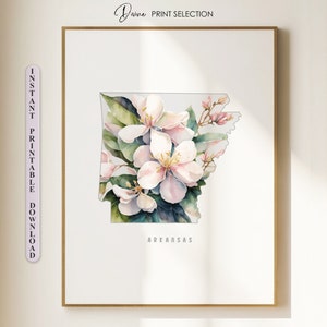 Arkansas Karte Druck Wandkunst Wohnzimmer Dekor Arkansas Karte Poster Digital druckbare Kunst Blumendruck Karte von Arkansas Geschenk für Freunde