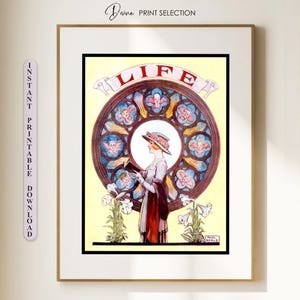 Life Magazine Cover Art Vintage Magazine Print Retro Print Women Portrait Poster Ads Printable Art Magazine Poster Old Magazine Cover