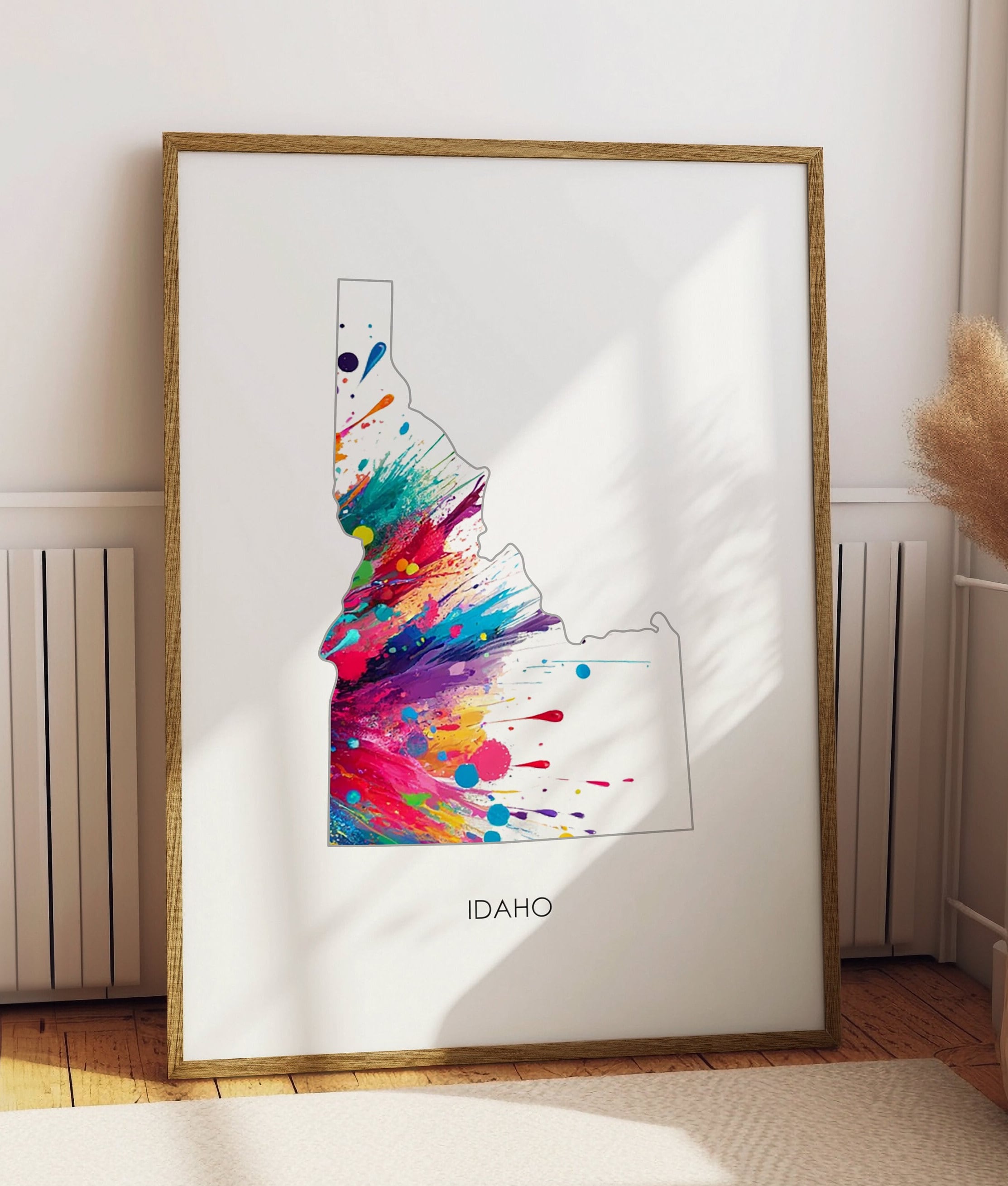 Idaho Map Print Patriotic Wall Art USA State Map Idaho Poster Gift for ...