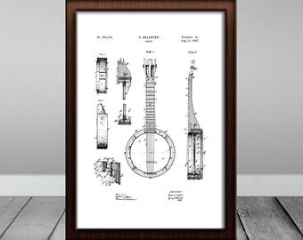 MUSIC PHOTO GUITAR BANJO GROUP LARGE WALL ART PRINT POSTER PICTURE LF2034