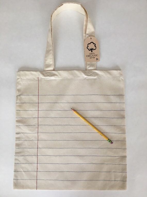 Notebook paper canvas bag discount