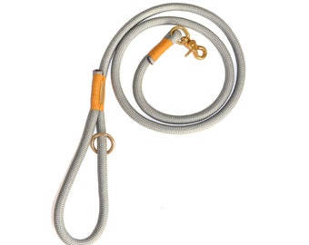 Grey Rope Dog Leash // Rope Dog Lead - Strong Dog Leash - Heavy duty brass clip (Free delivery worldwide)
