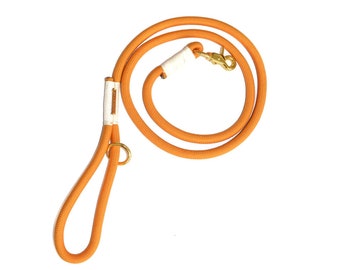 Orange Rope Dog Leash // Rope Dog Lead - Strong Dog Leash - Heavy duty brass clip (Free delivery worldwide)