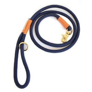 Navy Rope Dog Leash // Rope Dog Lead - Strong Dog Leash - Heavy duty brass clip (Free delivery worldwide)